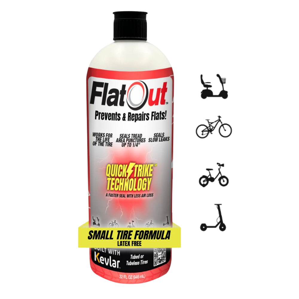 FlatOut bottle front label showing product name and benefit