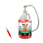 FlatOut QuickStrike gallon bottle front view showing label and kit benefits