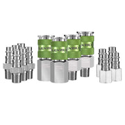 Flexzilla pro high flow front view showing the full 14-piece kit and finish