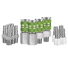 Flexzilla pro high flow front view showing the full 14-piece kit and finish
