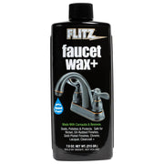 Flitz Faucet Wax Plus bottle front view showing product and brand benefit