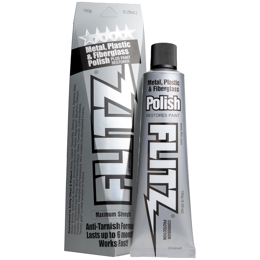 Flitz front packaging jar showing product and size, brand protection