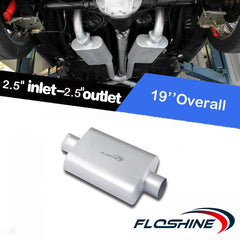 Floshine close-up of 2.5-inch inlet and outlet for easy connection