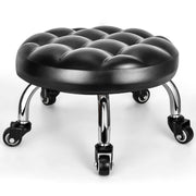 FLOLXNB front view of low rolling stool showing compact profile and mobility