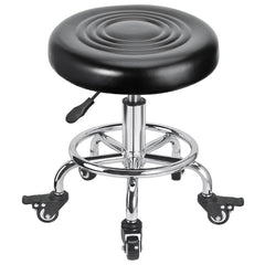 FLOLXNB front view of rolling stool showing compact stable base and padded seat for comfortable seating
