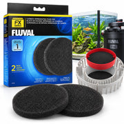 Fluval carbon foam front view showing replacement pads and easy fit
