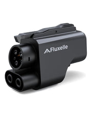 Fluxelle adapter front view showing NACS and CCS ends and brand durability