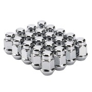 FLYCLE front view of 20 chrome lug nuts showing complete set and finish benefit