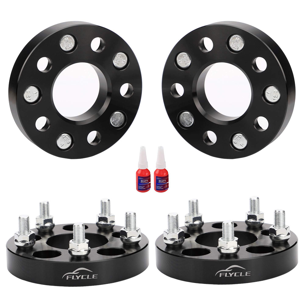 FLYCLE front view of 1-inch spacer set showing kit contents and benefit of complete hardware