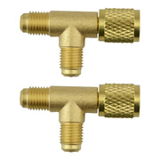 Flylin front view of tee adapter showing compact brass body and reliable connection benefit