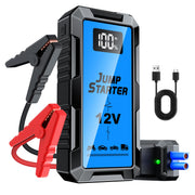 FMOOO front view of jump starter showing compact, street-ready design and portability