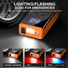 fmooostore LED and COB flashlight modes illuminating dark roadside scenes for visibility