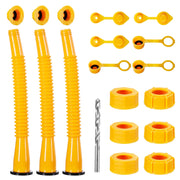 FOANRIY front packaging showing three yellow long spouts and accessories for easy refilling