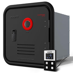 FOGATTI InstaShower front view showing compact retrofit design and easy replacement