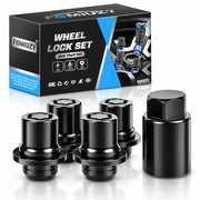 FOMIUZY front packaging showing wheel locks and included key for secure replacement