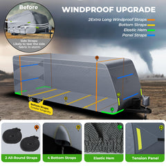Fonzier fleece padding at trailer corner protecting sharp edges and fragile fittings