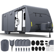 Fonzier front view showing full cover protecting trailer, durable weather protection