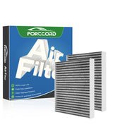 Forccord front packaging showing two cabin filters and fitment labels for BMW