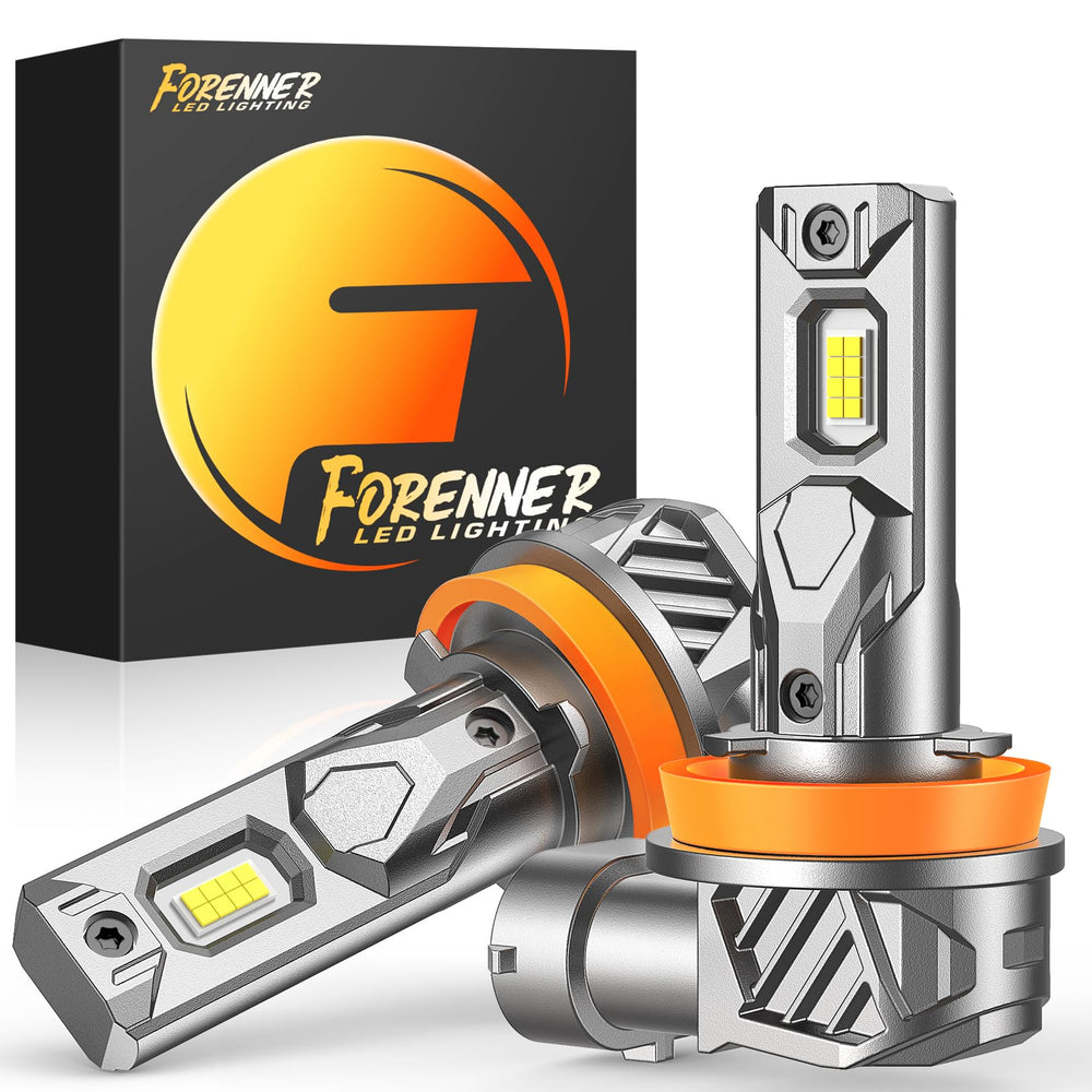 FORENNER front view pack of 2 bulbs shows quick plug-in convenience