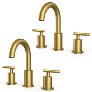 FORIOUS faucet front packaging showing two brushed gold units and contents, promotes hassle-free pairing
