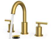FORIOUS front view brushed gold faucet, shows elegant finish and sturdy design