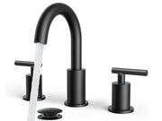 FORIOUS faucet front view showing clean matte black finish and modern shape