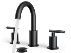 FORIOUS faucet front view showing clean matte black finish and modern shape