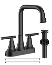 FORIOUS matte black faucet front view showing modern look and space-saving benefit
