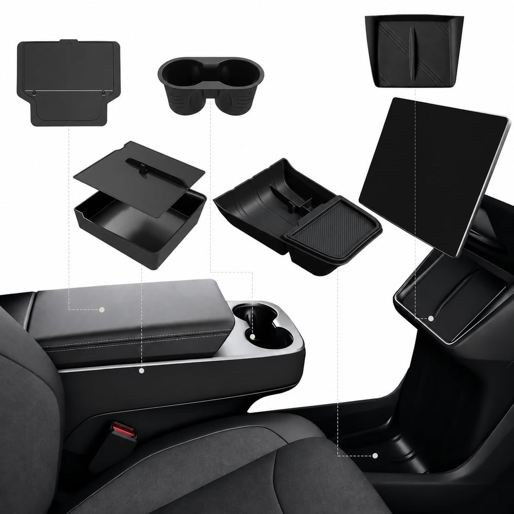 Foronetry front view of console installed showing tidy storage and secure access