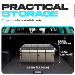 FORTEM installed in car trunk secured by straps benefit: prevents sliding