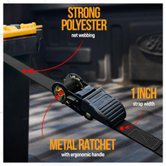 FORTEM rubber-grip ratchet closeup for easier tightening and comfortable handling