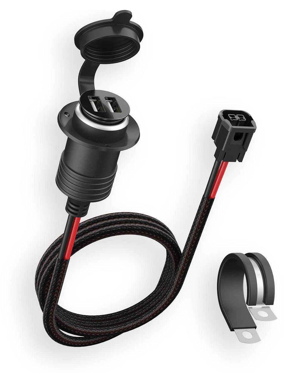 Foruly front-mounted charger on CRF showing compact profile and easy access