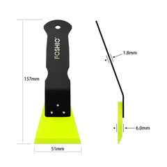FOSHIO close-up of the bevelled rubber blade for streak-free wiping