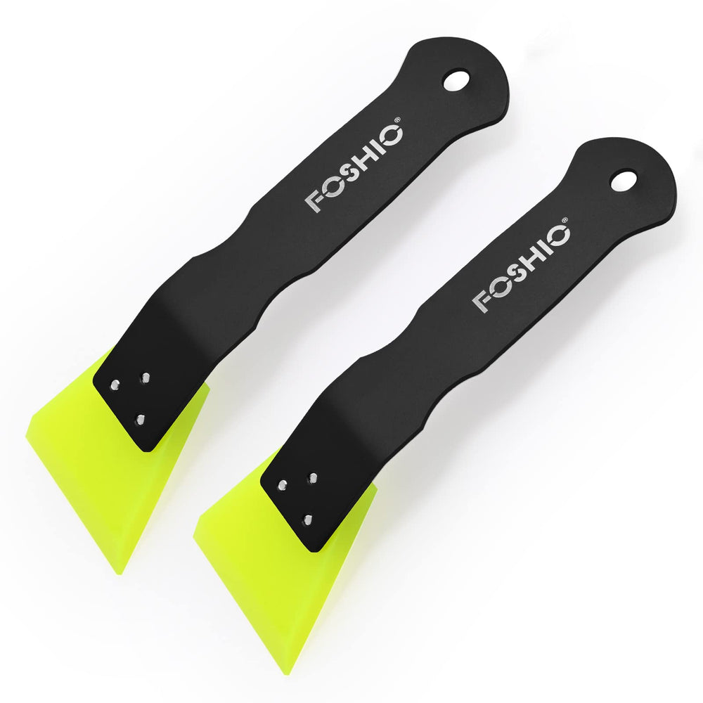 FOSHIO front view of two mini squeegees showing compact design and benefits