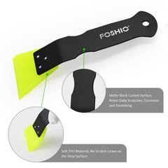 FOSHIO squeegee clearing water from shower glass for faster cleaning