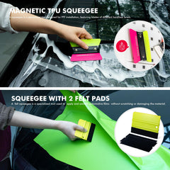 FOSHIO felt and micro squeegees close-up for scratch-free smoothing