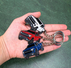 FOUR WHEEL BEAST attached to Silverado keys demonstrating easy compatibility and organization