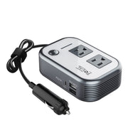 FOVAL inverter front view showing AC outlets and USB ports for versatile charging