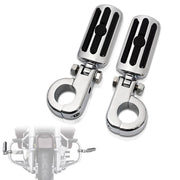 FOVPLUE front view of assembled highway footpegs showing tidy profile and durable finish