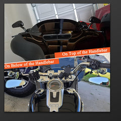 FOVPLUE mirrors mounted on Harley Street Glide demonstrating sleek custom appearance