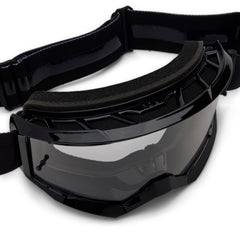 Fox Racing main goggles lexan lens close-up showing UV protection benefit
