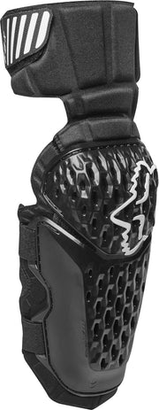 Fox Racing Titan Race elbow pads front view showing full plastic coverage and secure straps
