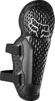 Fox Racing front view showing full knee and shin coverage and safe protection