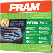 FRAM CF11819 front packaging showing product and benefits for cleaner cabin air