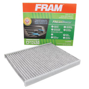 FRAM CF12450 front packaging showing model and benefits for fresher cabin