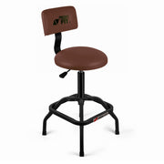 FreekyFit front view of brown shop stool showing sturdy frame and seat for durable comfort