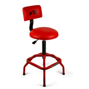 FreekyFit front view of red shop stool showing sturdy profile and comfort