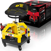 FreekyFit front view showing seat, storage and sturdy frame for organized work