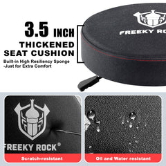 FREEKYROCK seat cushion close-up showing memory foam and waterproof leather benefit