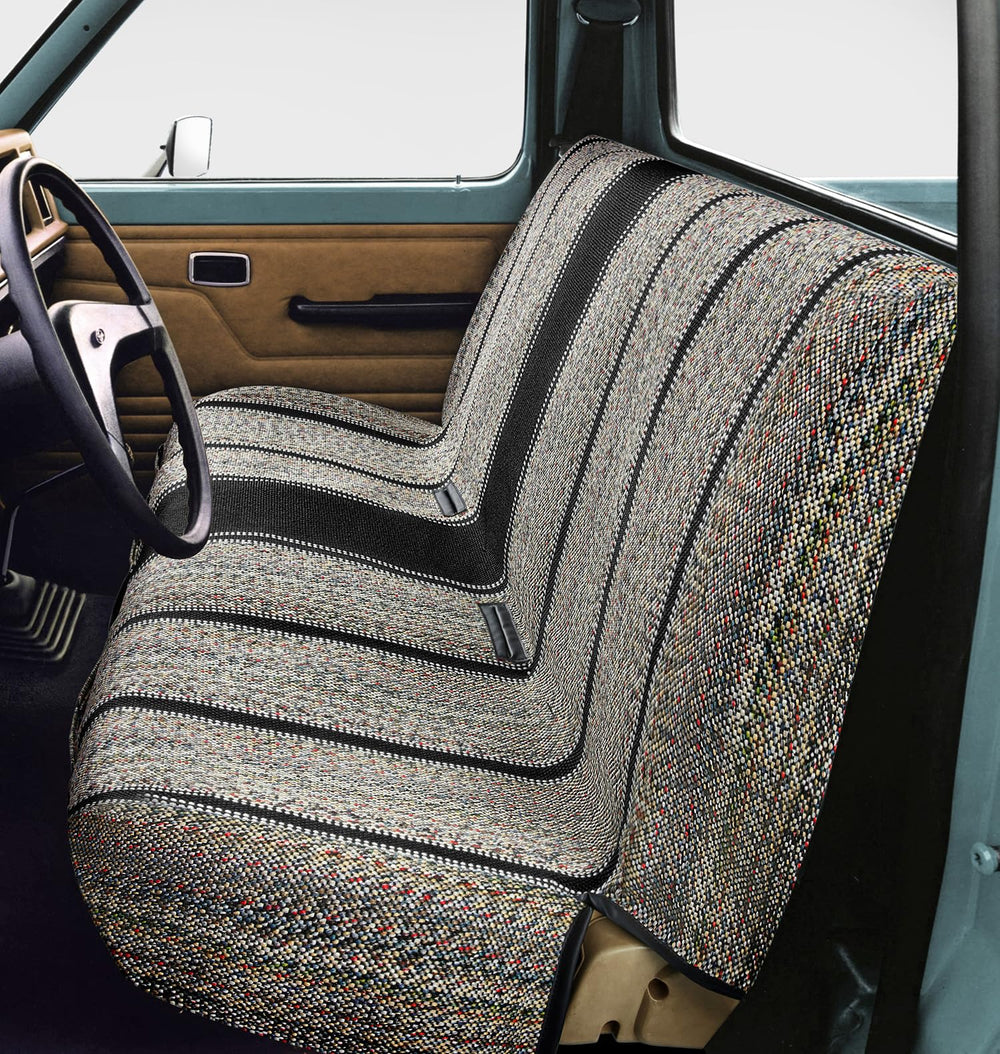 FREMONT AUTO front view seat cover showing full bench protection and style